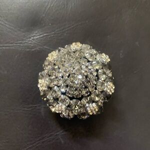 Weiss Vintage Gray and White Rhinestone Brooch
